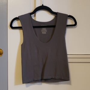 Free People Clean Lines Muscle Cami - Charcoal Grey XS/S